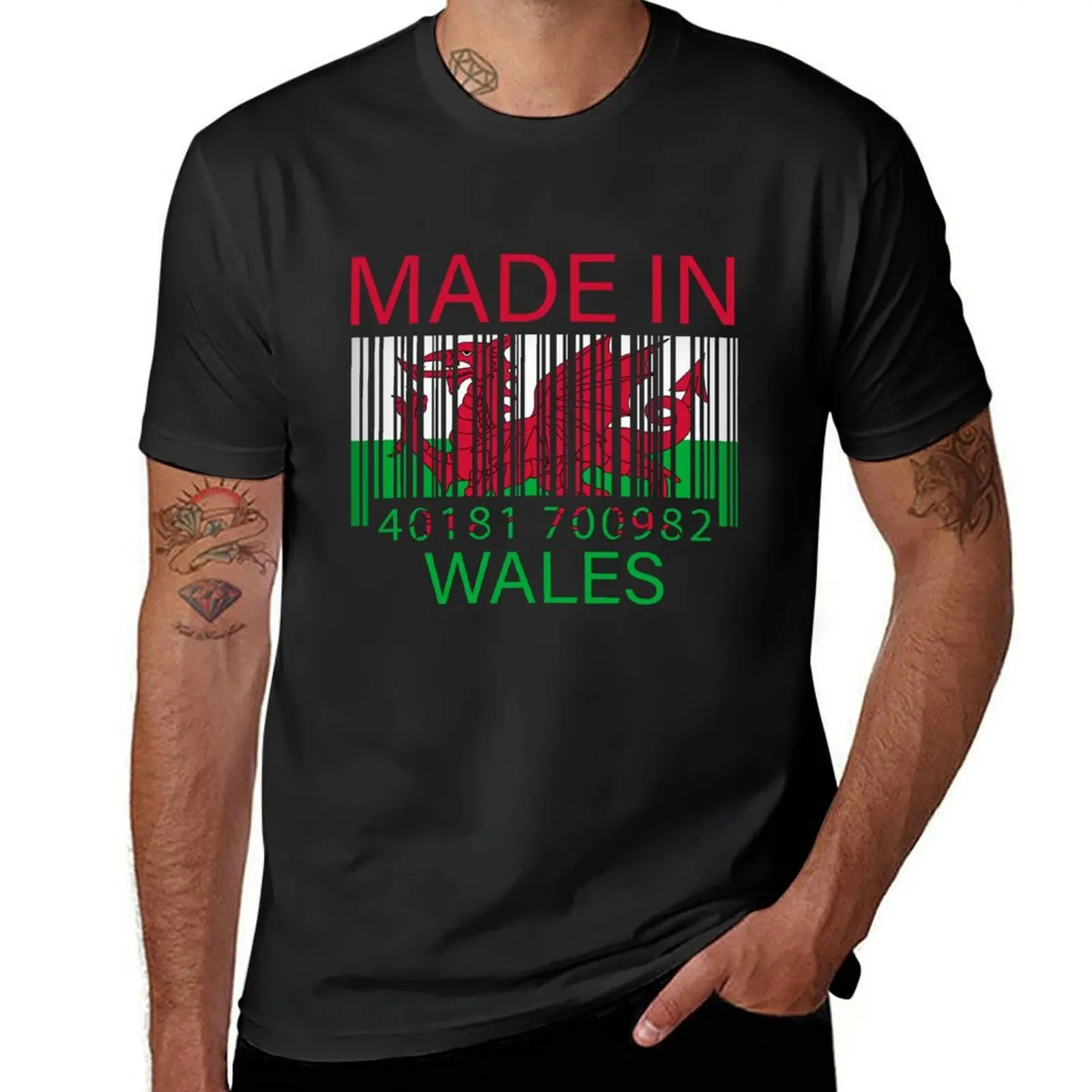 barcode Flag Of wales , wales barcode, wales love , womens, mens, funny gifts, roots, flag T-Shirt tops t shirts for men graphic