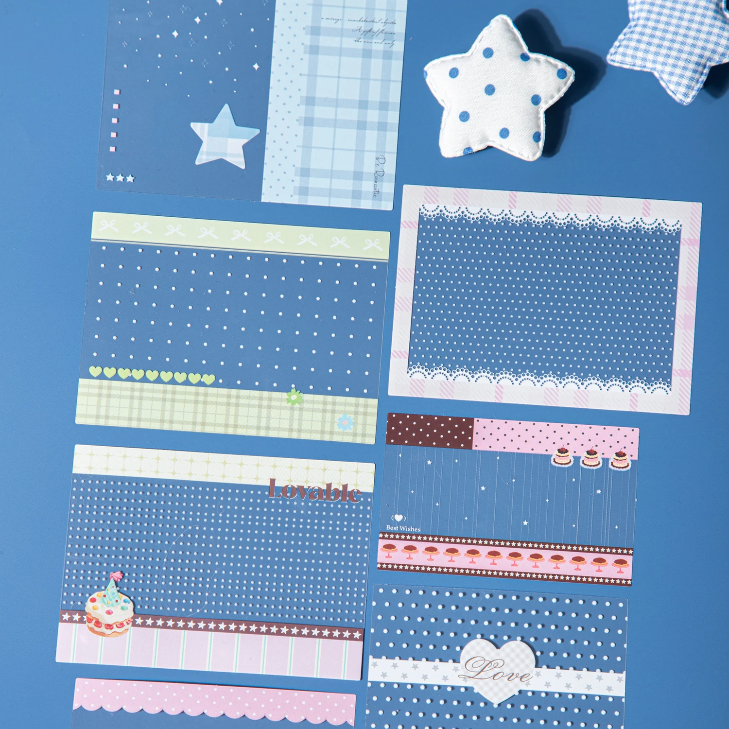 Gentle Dream Series Vintage Lace Border Polka Dots Landscape PET Sticker Creative DIY Journal Material Collage Stationery