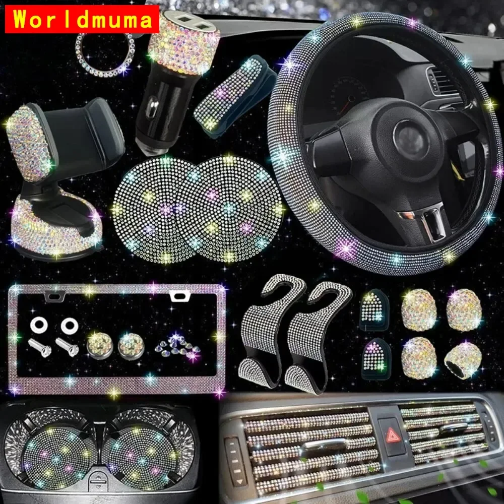 Nieuwe Glanzende 27 Stks/set 4 Seizoenen Gm Opslag Roma Therapie Telefoonhouder Dames Diamanten Auto Interieur Geschenkdoos