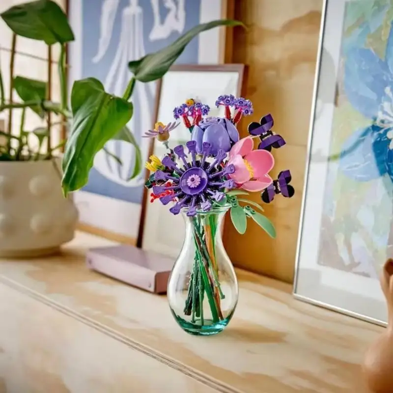 400PCS Flower Building Blocks Let Passion Last Forever Flowers Construction Creative Toy for Birthday Gifts