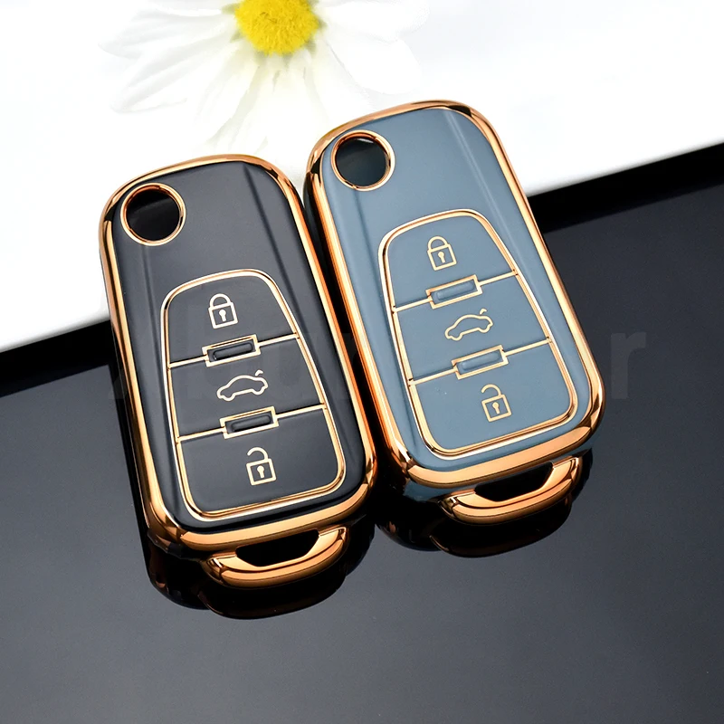 For Roewe RX5 MG MG3 MG5 MG6 MG7 ZS GT GS 350 360 750 3 Buttons TPU Shell Fob Holder Car Key Case Cover Protector Accessories