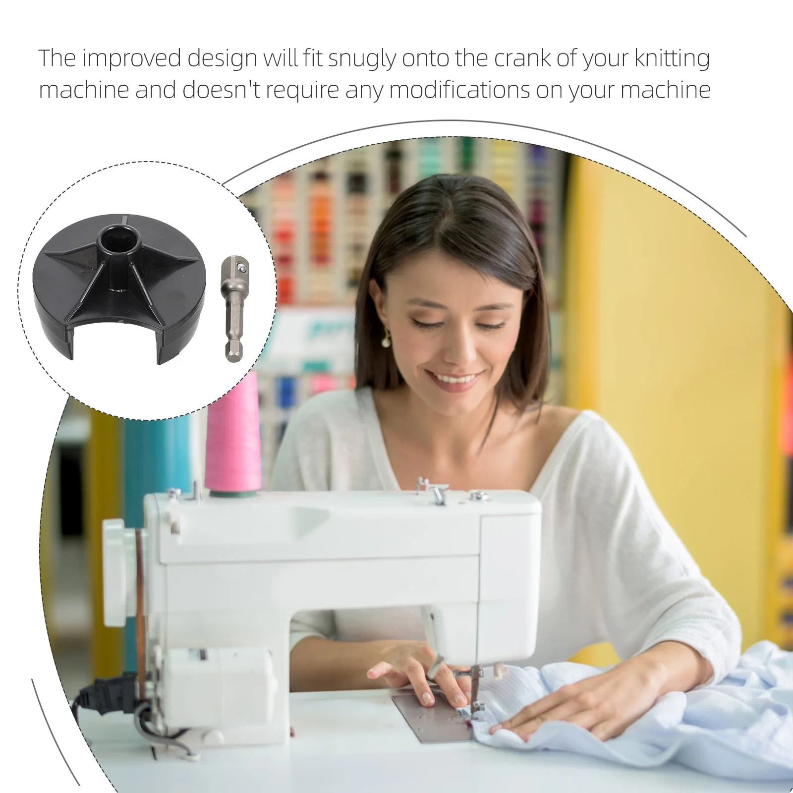 

Machine Handle Adapter Abs Crank Adaptor For Fast Knitting Household Weaving Tool Knitting Machine Part Sewing Supply