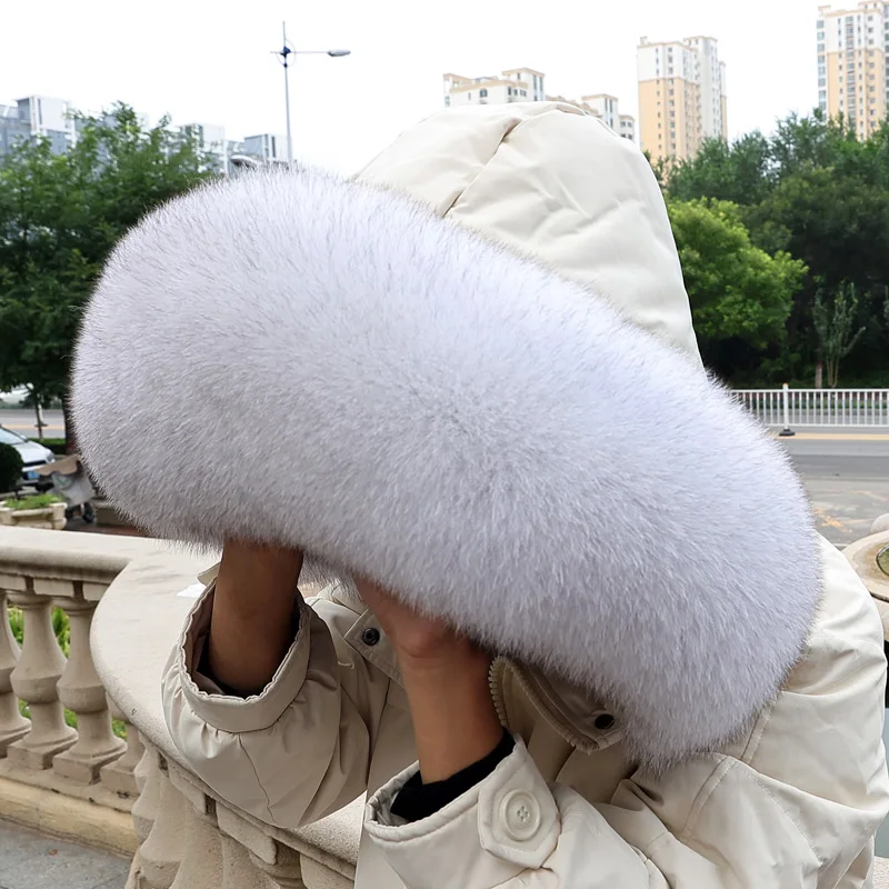 

Extra large real fox fur collar real wool Parker down coat collar raccoon fur hat all kinds of clothing universal scarf