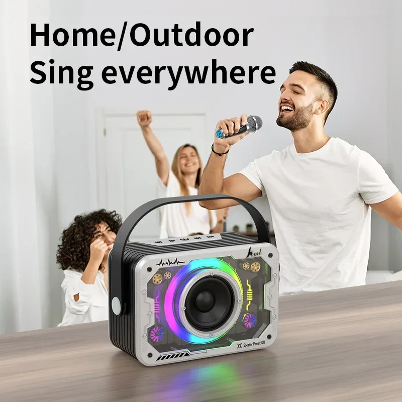 Mini Altavoz Bluetooth portátil estéreo envolvente de alta potencia micrófono Dual inalámbrico al aire libre KTV fiesta reproductor Bluetooth Karaoke