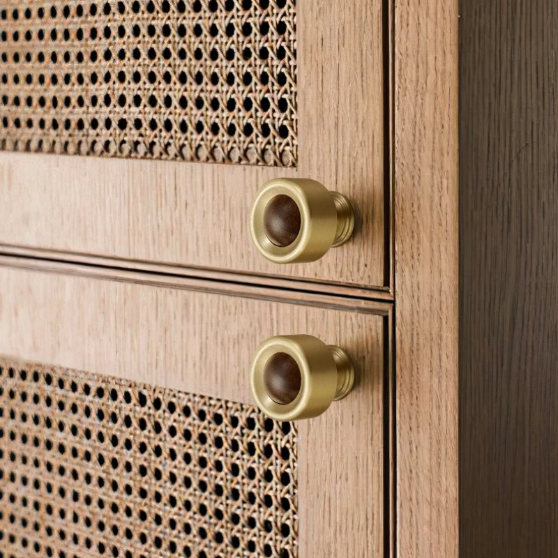 

Walnut single hole round ball drawer handle brass wardrobe door cabinet shoe cabinet antique style handle