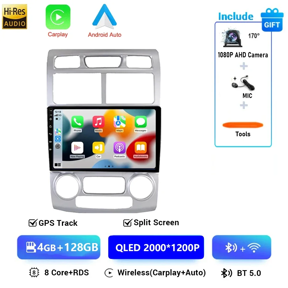 Autoradio voor Kia Sportage 2 2007 2008 2009 Multimedia Speler 2 Din Android 16 Carplay Auto Stereo GPS DVD Head Unit 5G WIFI