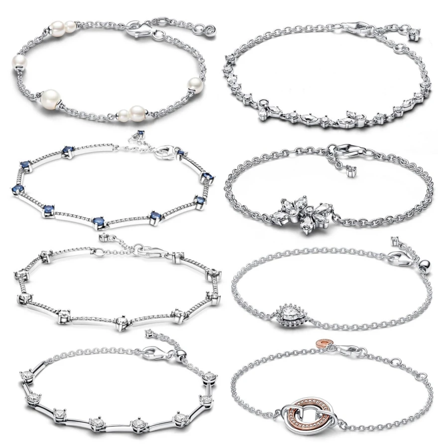 925 Silver Plating ME Series Bracelets For Women 16-18-20cm Fit Original Charms Jewelry Chain Buckle DIY Fashion Birthday Gifts