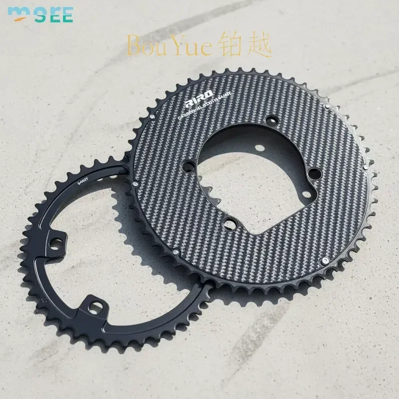 Lightweight Carbon Fiber Bicycle Chainring 110mm BCD Double Disc Sprocket for BMX Folding Road Bike Crankset Replacement