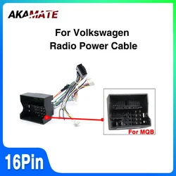 For VW Android Car Audio Player 16pin Power Cable Adapter For Volkswagen Golf 7 Skoda Stereo Plug Wiring Harness