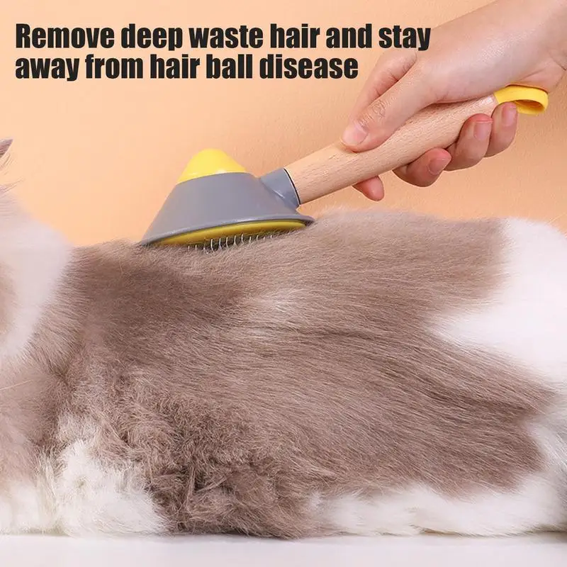 Cat Brush Detangling Cat Comb Gently Removes Loose Undercoat Tangled Hair Comb With Release Button Easy To Remove Loose