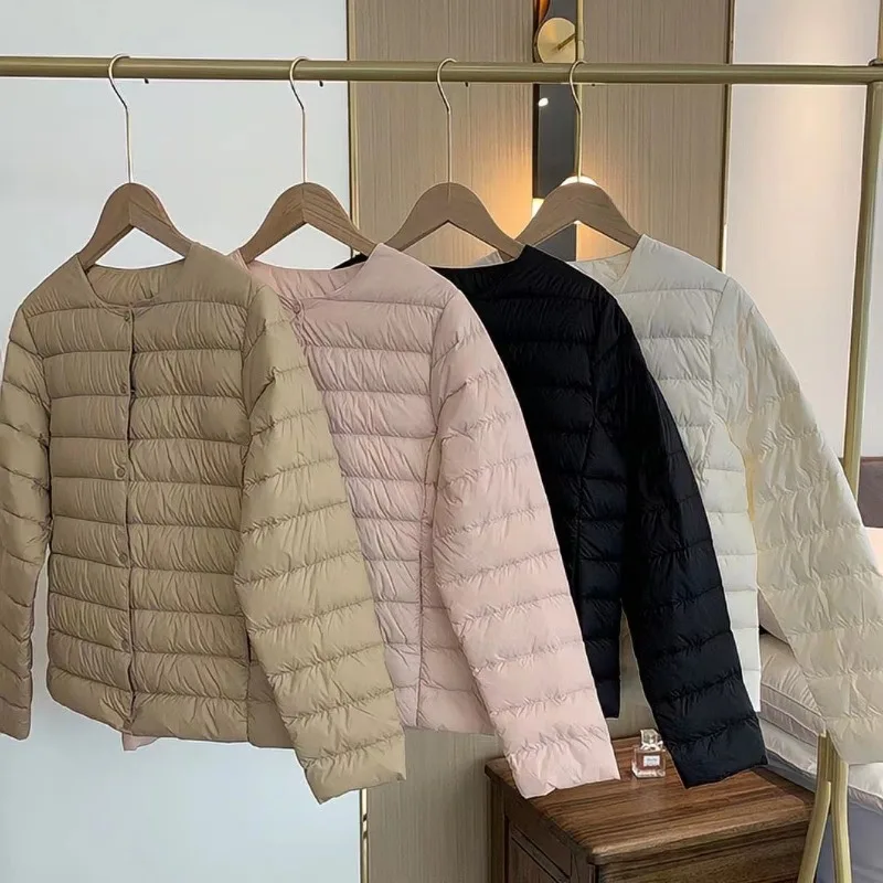 2026 New Winter Women Cold Protection Warm Down Jackets Slimming Round Neck Long Sleeves Single Breasted Tops Women's Jacket