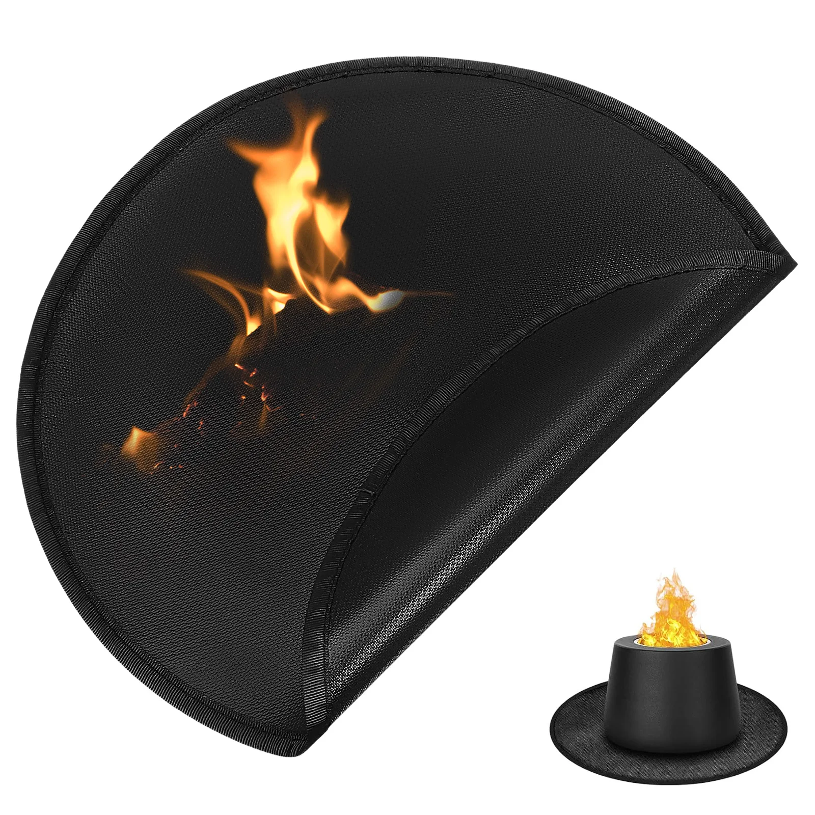 

Fireplace Mat Resistant Bbq Grill Deck Protector Pit for Circular Floor Fireproof Thicken Barbecue