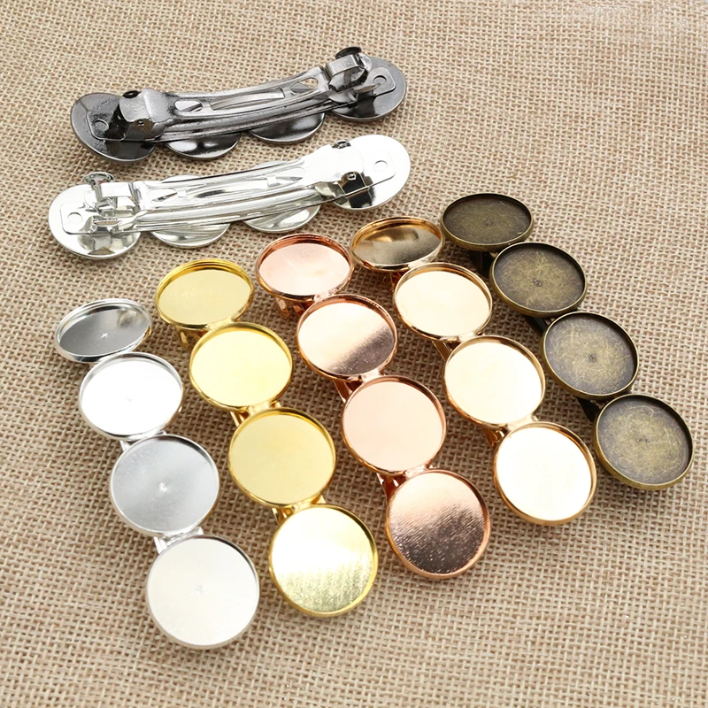 5 Stück 12 mm 20 mm mit 4 Cameo, hochwertig versilbert/bronze vergoldetes Kupfermaterial, Haarnadel-Haarspangen, Haarnadel-Fassung