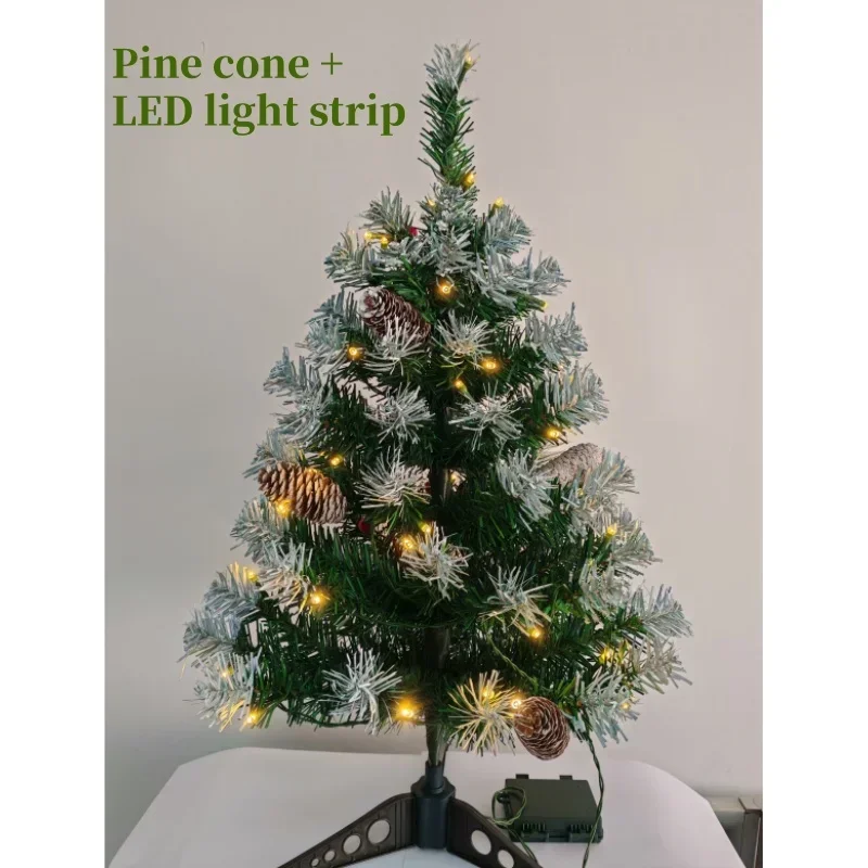 

Mini PVC Christmas Tree with LED Light Strip and Pine Cone Atmosphere Home Desktop Decoration 45cm/60cm