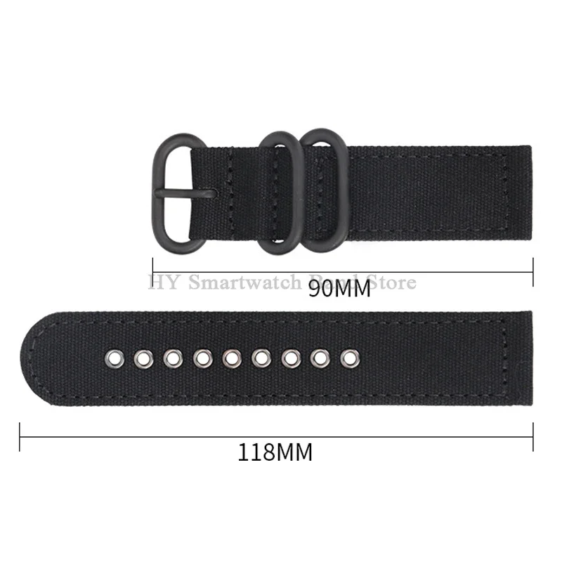 18 20 22 24mm Nylon Canvas Watch Strap for Samsung Galaxy Watch 4 5 6 Sport Quick Release Bracelet for Huawei GT2/3 Wrist Band