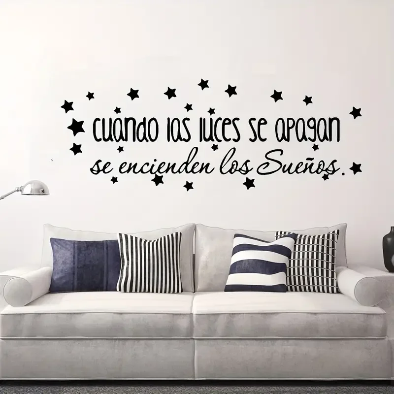 1pc Large Wall Stickers Spanish Quotes Sentences Vinyl Wall Art Decals For Room Decoration Spanish Vinyl Sticker Wallpaper Suita