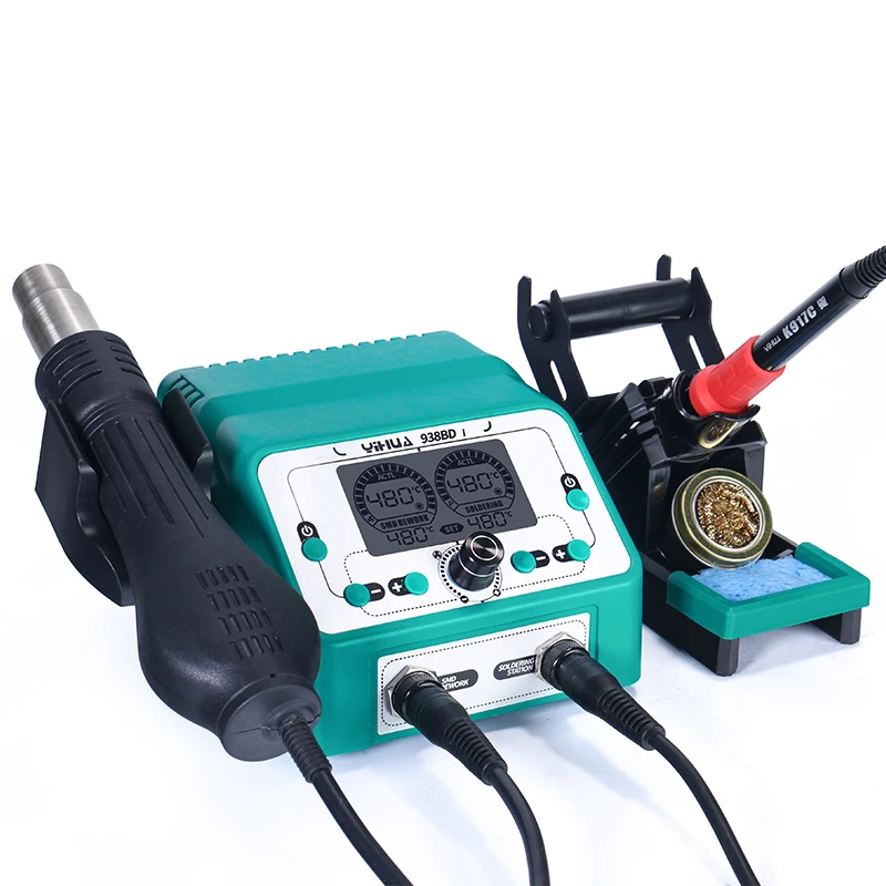 YIHUA 938BD-I 2 in 1 soldering iron hot air welding repair tools mobile phone laptop repair  SMD BGA rework soldering station