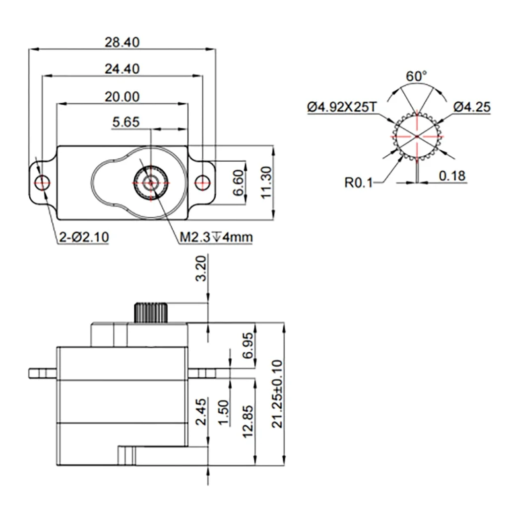JX PDI-1001MG 1.5KG 디지털 코어리스 모터 서보 6.0V 고전압 메탈 기어 고속 RC 로봇 보트 비행기 드론 서보
