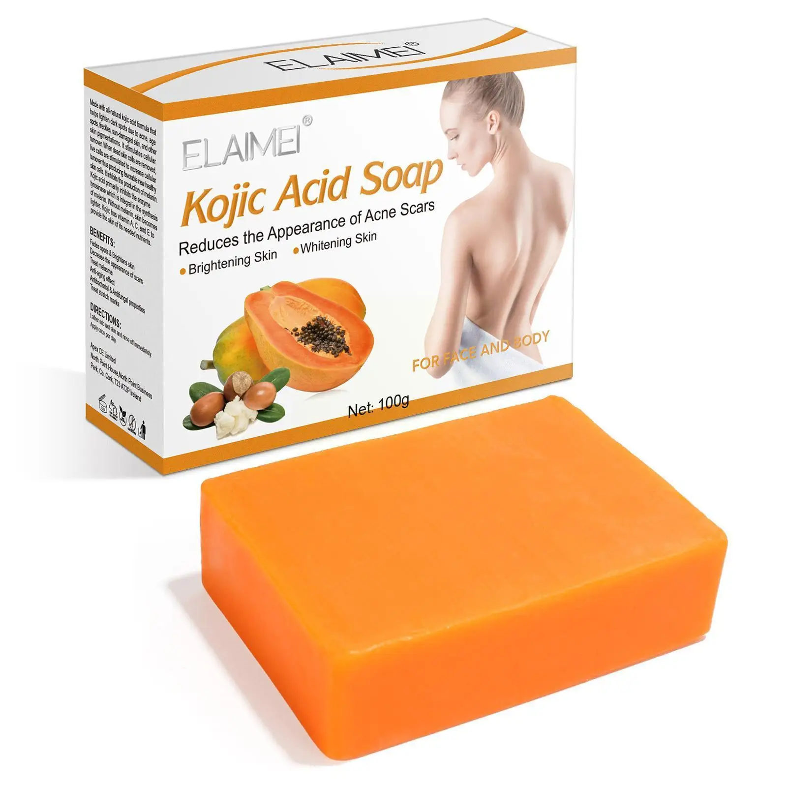 

Sdotter 100g Papaya Kojic Acid Soap Deep Cleansing Softening Tone Brightening Melanin Cuticles Skin Acne Lightening K1U6