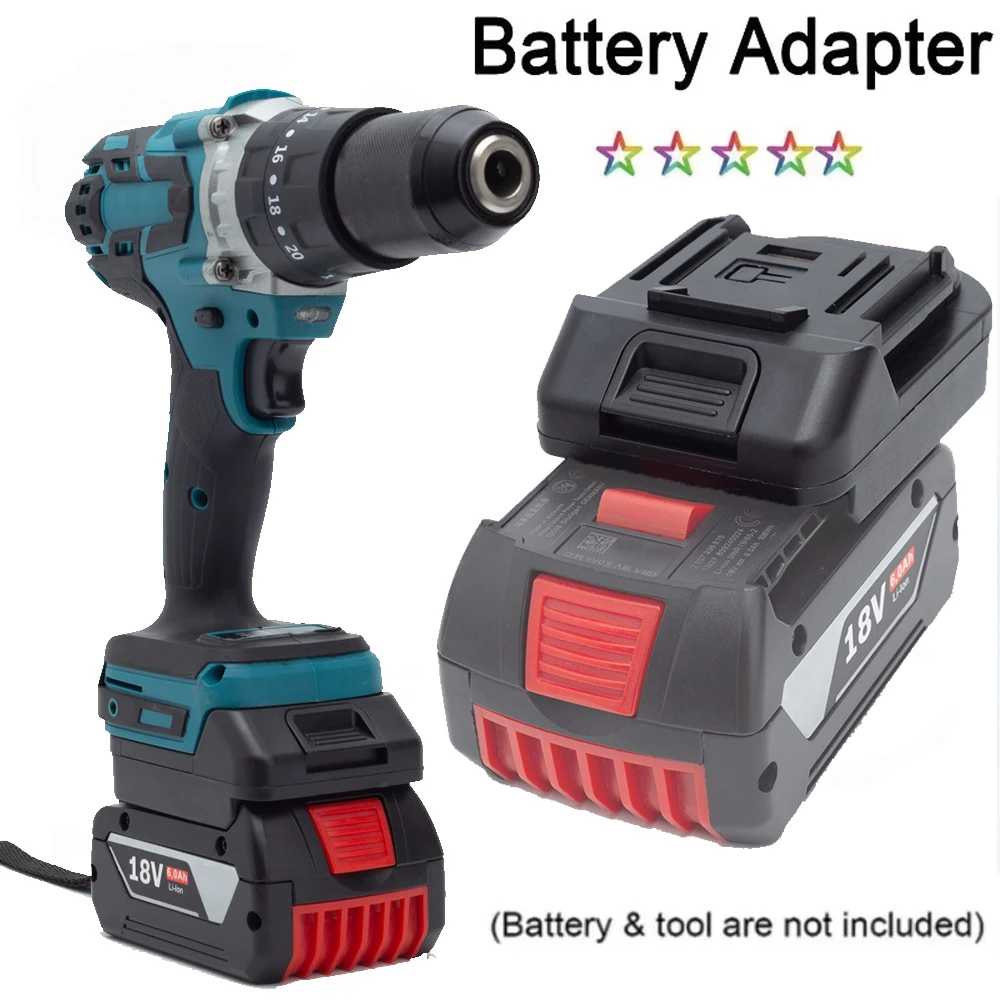 

Battery Adapter Converter For BOSCH 18V Lithium Battery To for Makita 18V BL Drill Tools w/USB & LED Light(NO Battery)