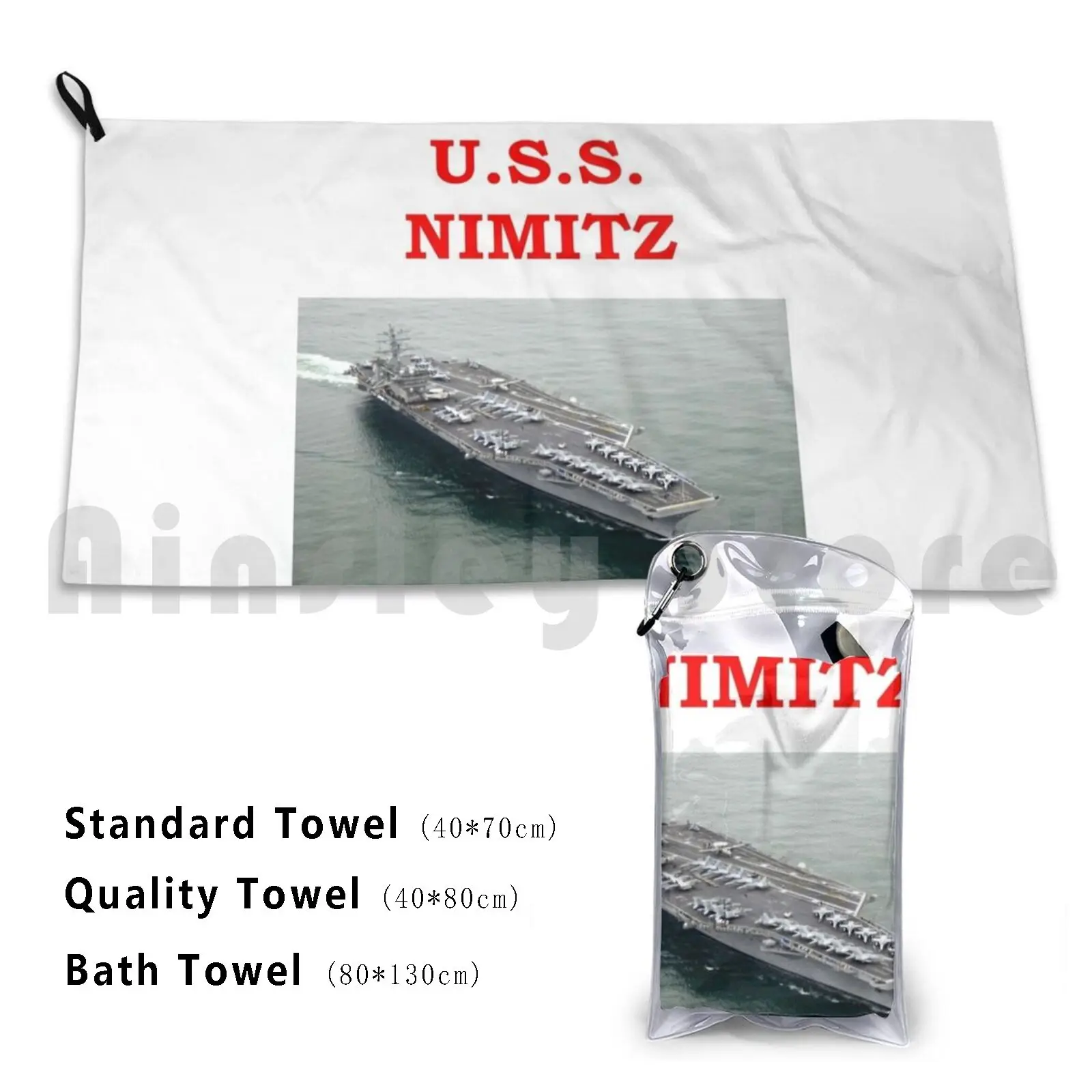 EE.UU. Nimitz Toalla de baño Cojín de playa Jimbuf Marina de los Estados Unidos Usn Uss Buque de guerra Naval Barco Guerra Militar