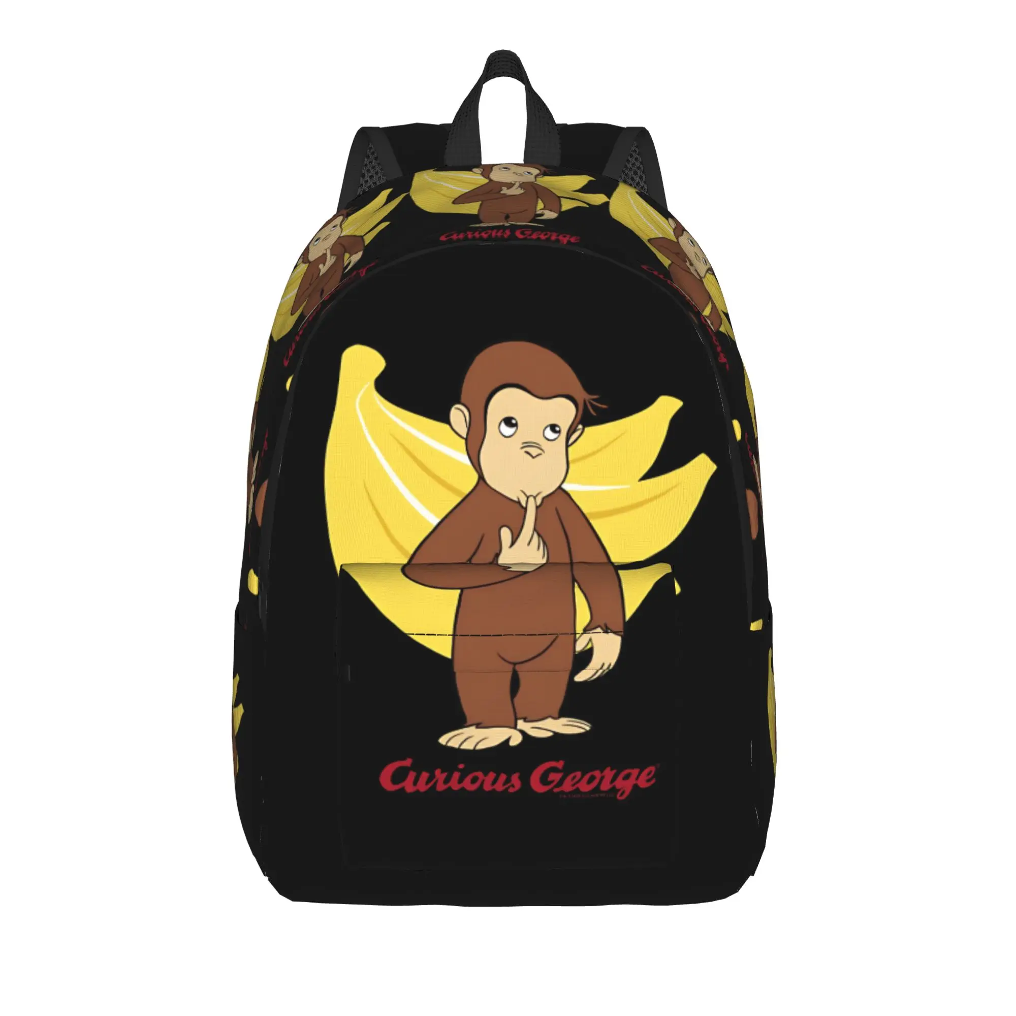 Curious George Banana Bunch Logo Backpack Teen  Print Backpacks Polyester Kawaii School Bags Camping High Quality Rucksack