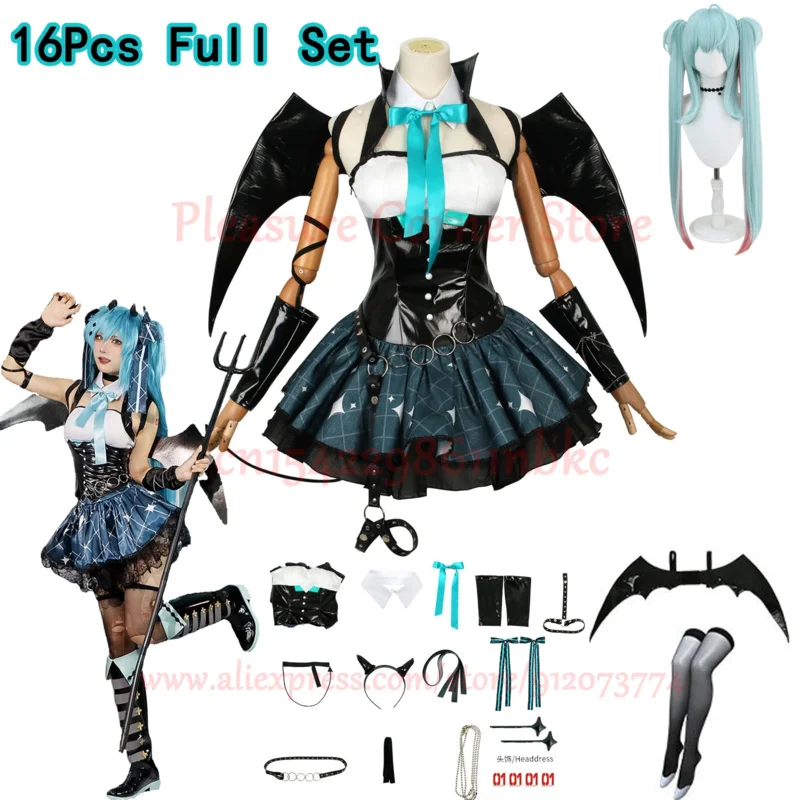 Demon Miku Cosplay Rascal Costume Miku X Rascal Little Devil Halloween Miku Villains Rascal Fanart Rasukaru Outfits Miku Cosplay