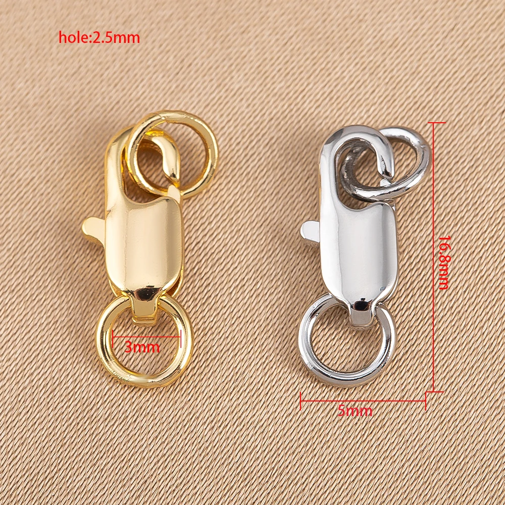 5 pçs cor de ouro latão lagosta fechos ganchos conectores com 10 pçs anel de salto aberto para fazer jóias diy pulseira colar artesanato