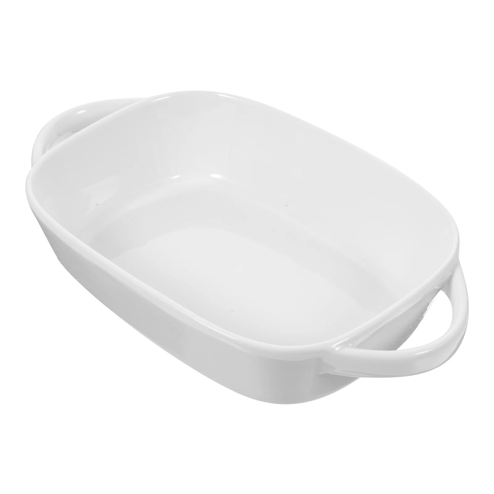 

Ceramic Baking Tray with Double Handles Heat Resistant Oven Safe Microwave Dishwasher Refrigerator Friendly for Home Restaurant