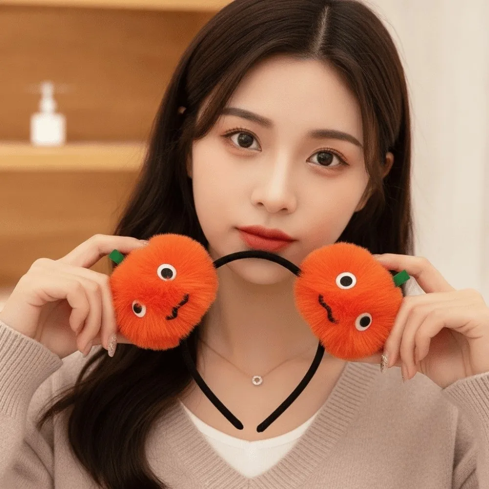 Funny Costume Accessory Fluffy Halloween Headband Fuzzy Cute Bat Hairbands Novelty Decorative Pumpkin Hair Hoop Masquerade