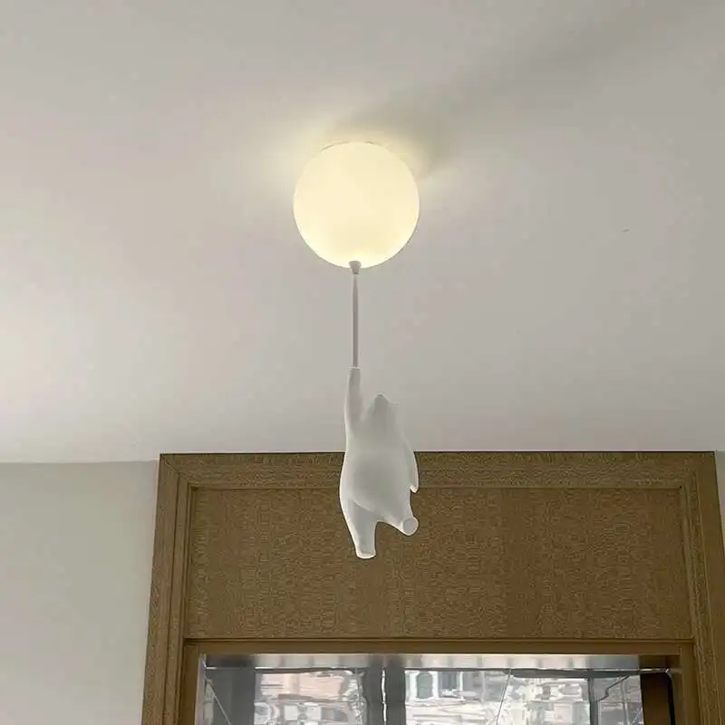 

Bedroom Pendant Lights Children'S Room Nursery Cartoon Bear Hanging Lamps For Ceiling Living Room Balloon Chandelier deco maison