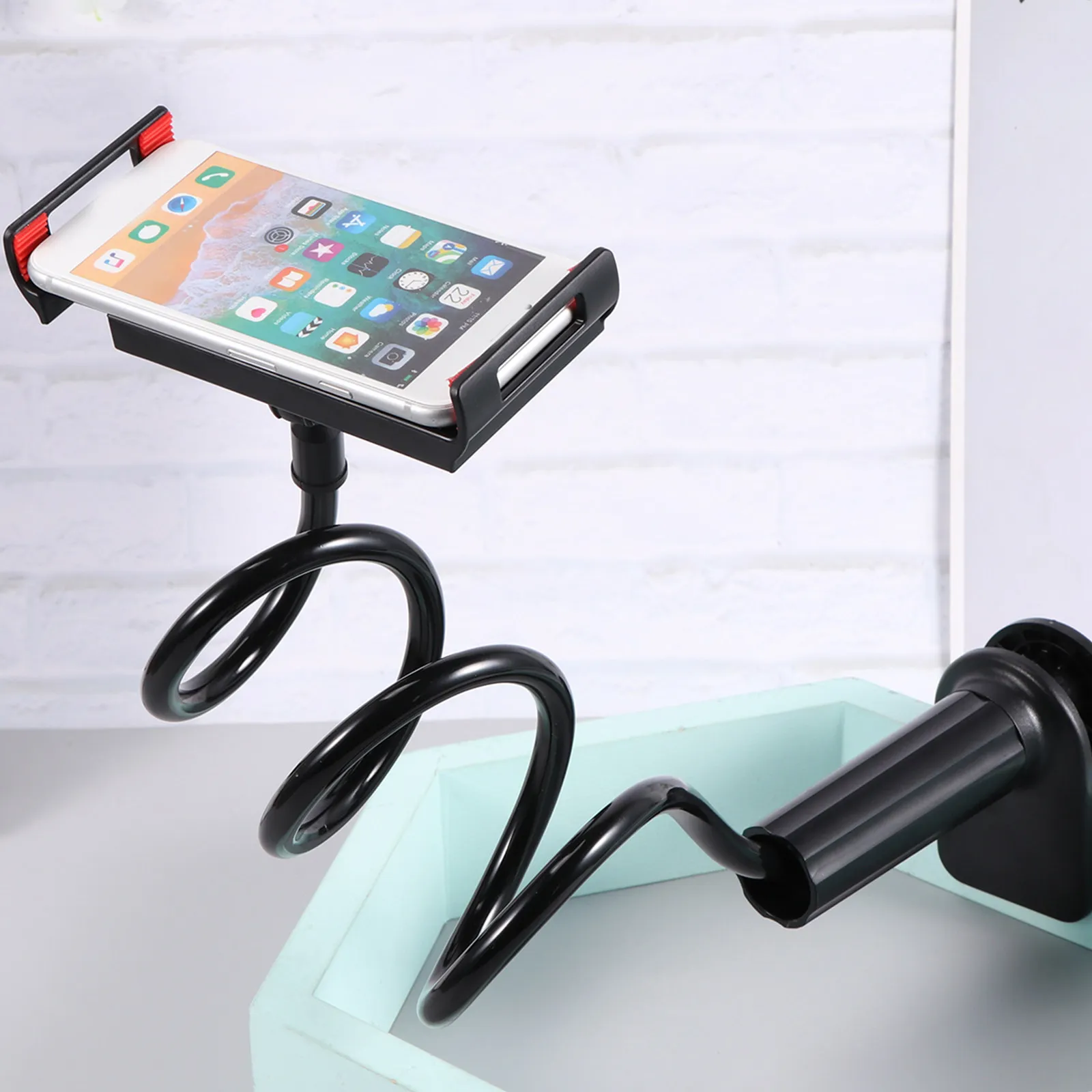 

Универсальная подставка для телефона, черная, гибкая, с регулируемым углом наклона, держатель для мобильного телефона, подставка для компьютера, настольная подставка для ПК