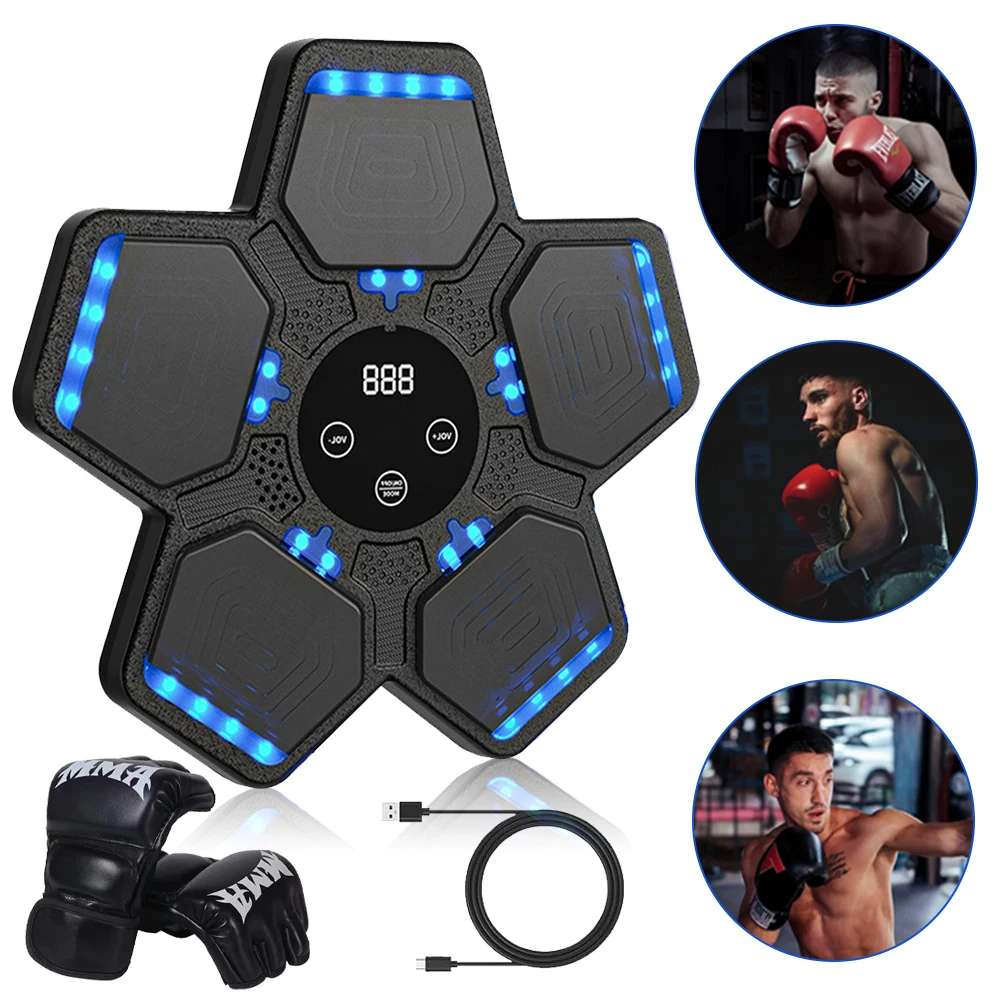 Tp Music Boxing Machine New Wall Mounted Smart Bluetooth Music Boxing Parent-Child Games with Glove for Kids Adult
