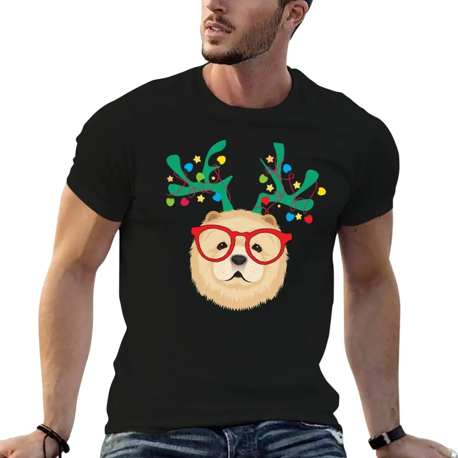 ChowChow Dog Xmas Christmas Gift T-Shirt heavyweights plus sizes cute clothes shirts graphic tee men workout shirt