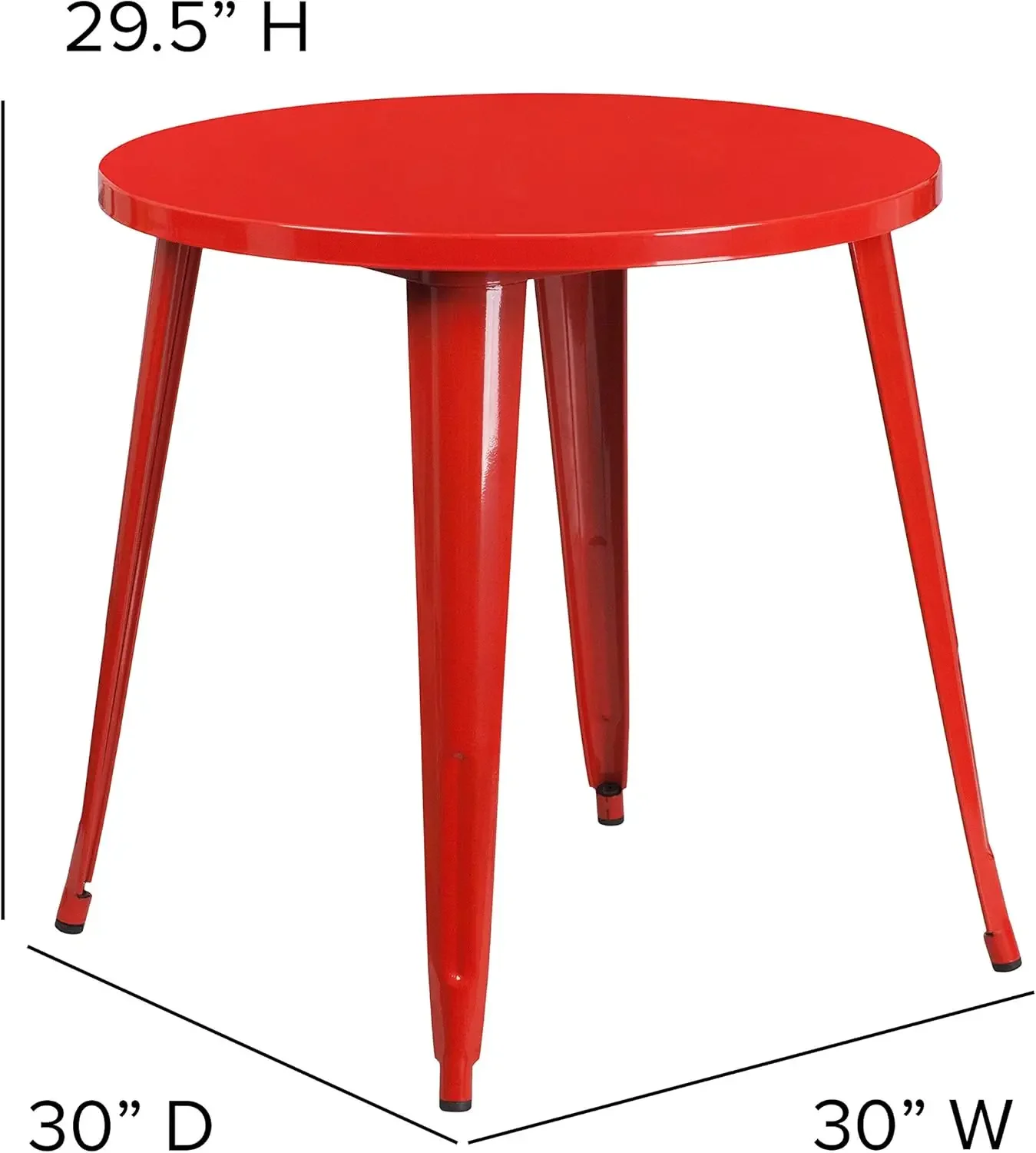 Commercial Grade 30" Round Black Metal Indoor-Outdoor Table