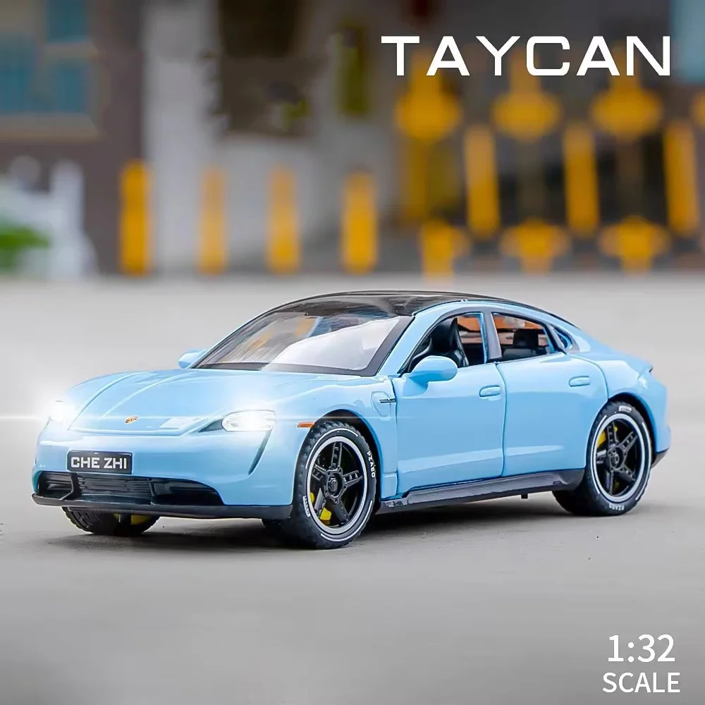 1:32 Taycan 911 Turbo SโลหะผสมDiecastรถยนต์รุ่นของเล่นเสียงแสงMiniatureประตูเปิดยานพาหนะคอลเลกชันของขวัญสําหรับเด็ก