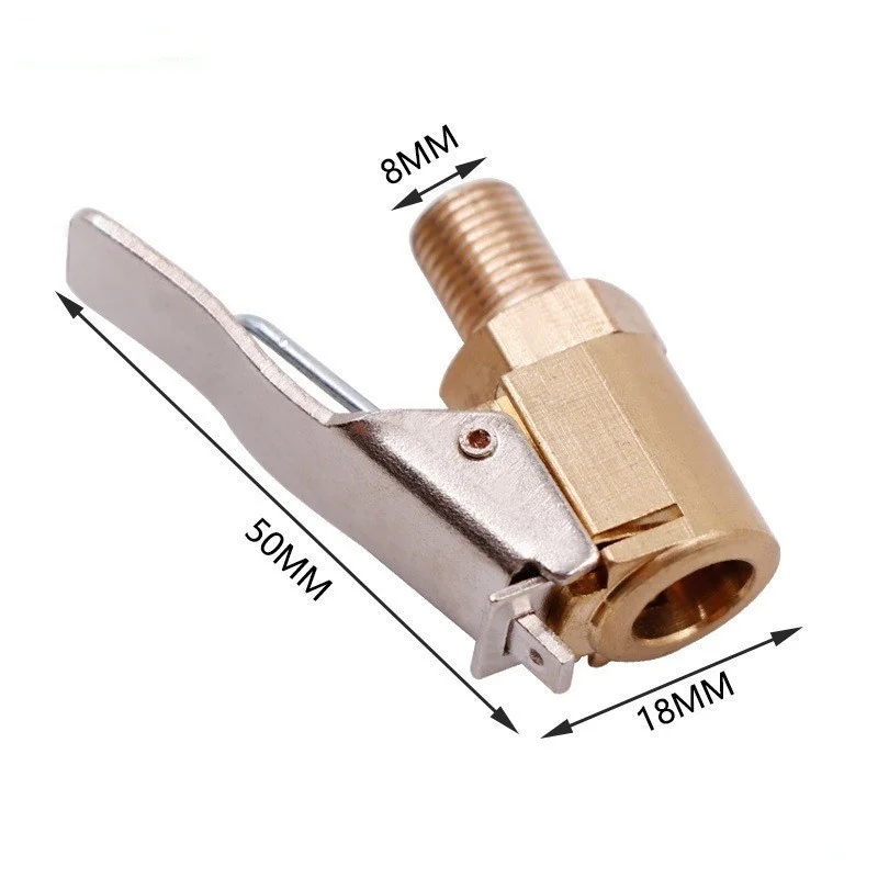 2PCS NEW Car Pump Auto Repair Tool Valve Clip 8mm Car Truck Tyre Tire Inflator Valve Brass Air Pump Chuck Clip Connector Plug