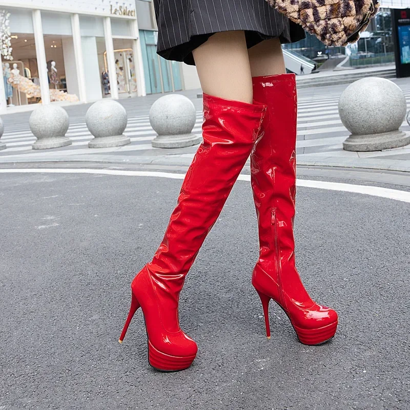 New 2021 Autumn Winter Over the Knee Boots Women Sexy Fashion Fetish Shoes Extreme High Heel Platform Thigh High Boots Women