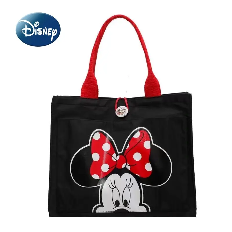 

Disney Minnie New Women's Handbag Luxury Brand Women's Bag Cartoon Fashion Tote Bag Large Capacity Waterproof Travel Storage Bag