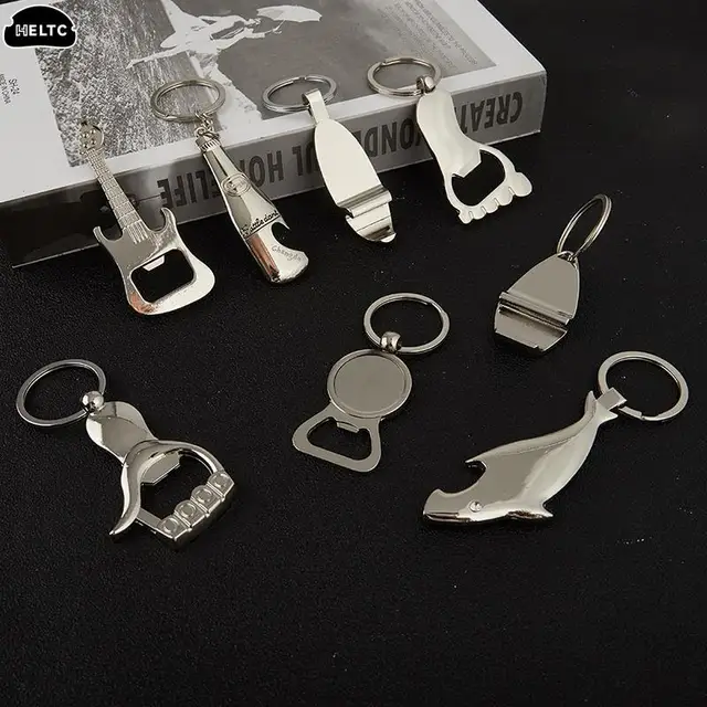 1 sztuk metalowe piwo brelok do kluczy w kształcie butelki otwieracz Shark/gitara styl akcesoria kuchenne upominek weselny prezenty dla gości