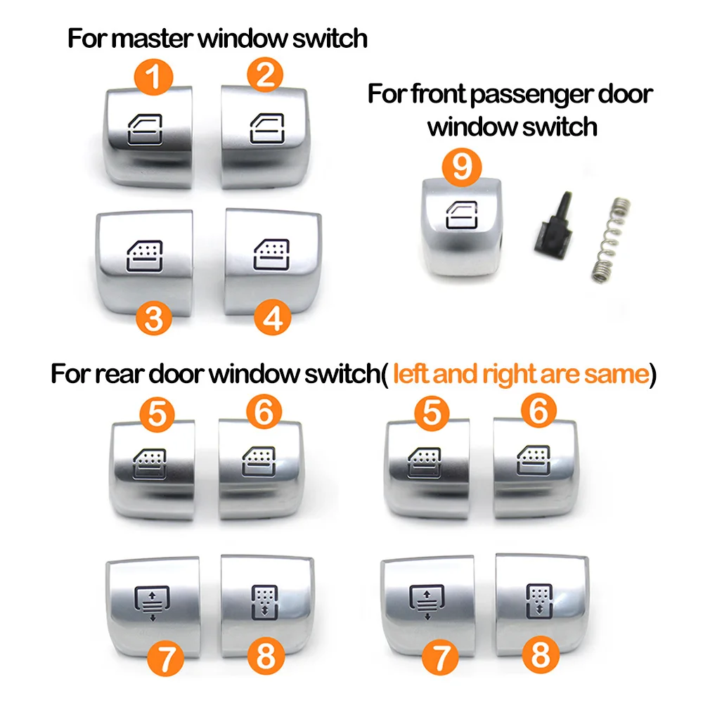 Interior Car Window Lifter Switch Button Cover Cap Replacement For Mercedes Benz S E Class W222 W213 S320 S400 S450 S500