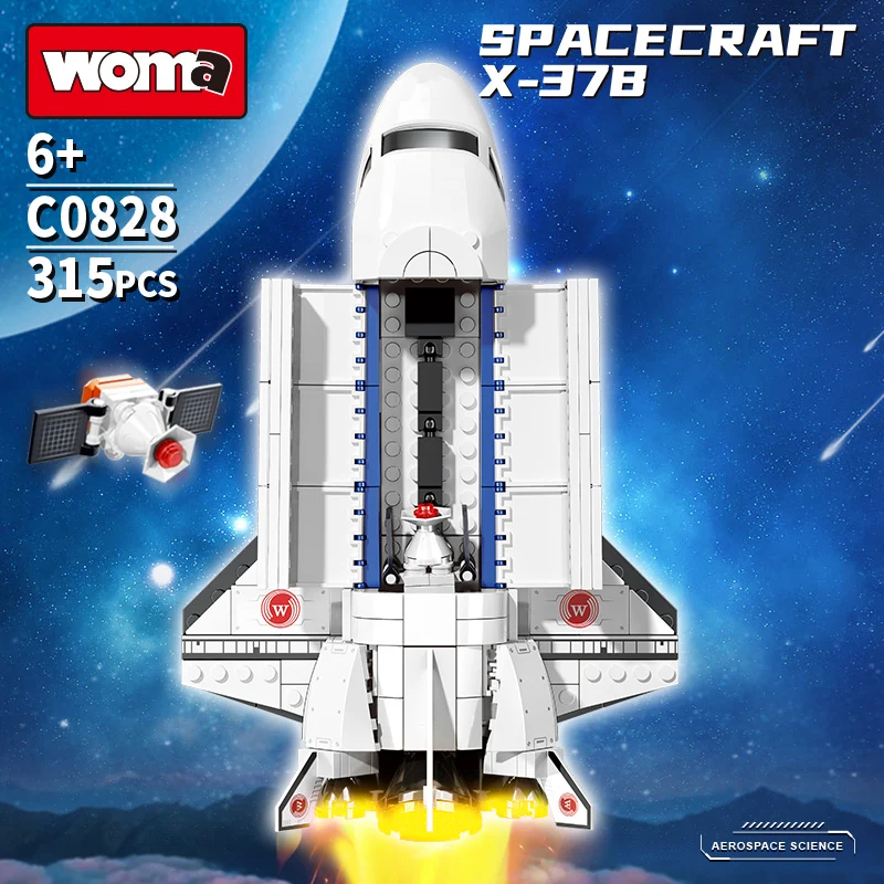 WOMA Aviation Spaceport Model Space Shuttle Rocket Launch Center Construction Building Blocks Spaceship Kids Bricks Creative