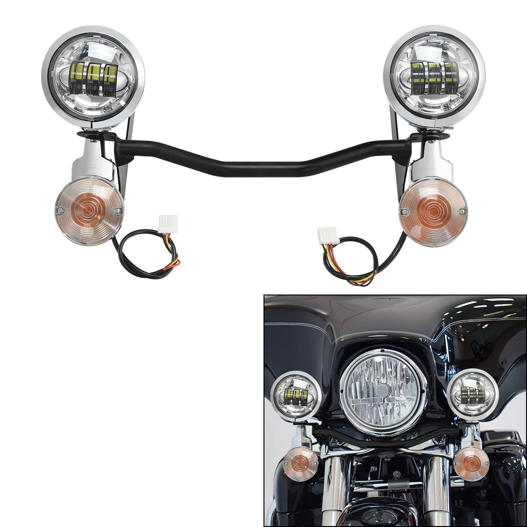 Passing Turn Signal Driving Fog Light w/Bracket For Harley Road King Electra Glide 1994-2012 Motorcycle