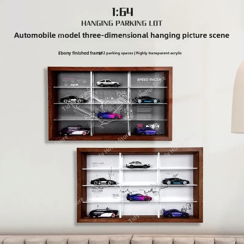 Parking Lot Model Scene 1:64 Toy Car Storage Display Box Car Model Wall-mounted Parking Garage Ornament Collection