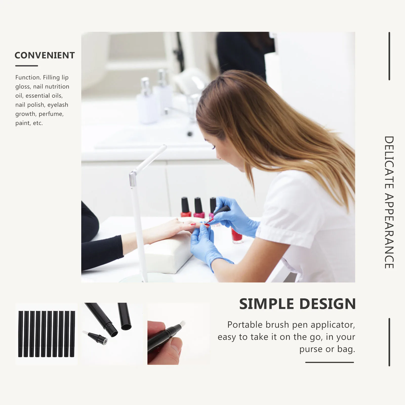 

10Pcs Nail Oil Twist Pen Empty Applicator for Lip Gloss Essential Oils Makeup Liquids Cuticle Care Manicure Tool Portable