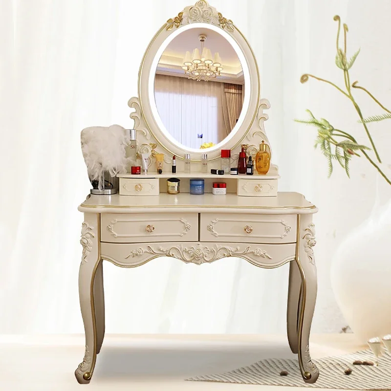 

Nordic Aesthetic Dressing Table Design Vintage White Modern Dressing Table Texture Cabinet Coiffeuse De Chambre Home Furniture