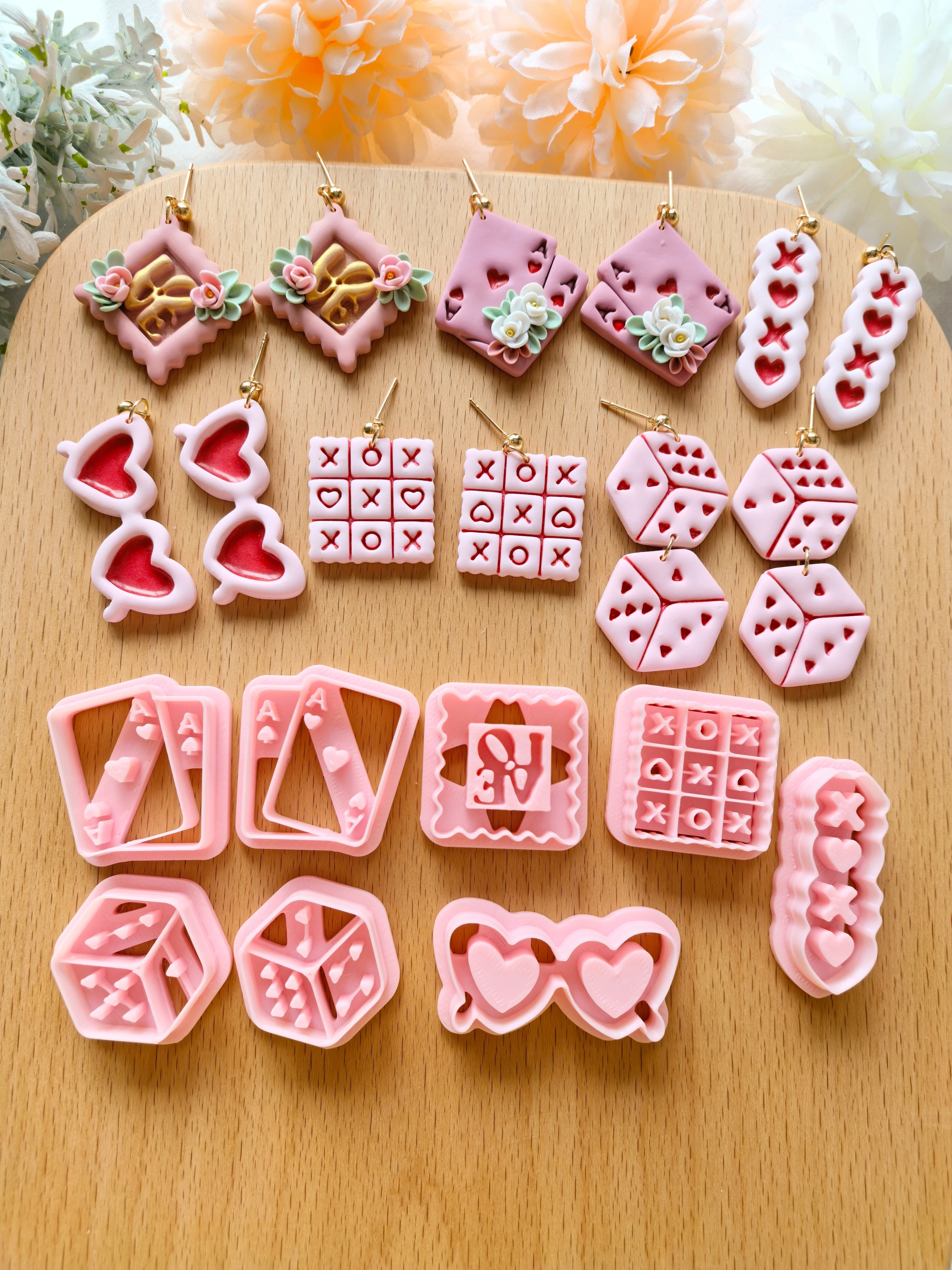 Valentine's Day Love Dice Polymer Clay Cutter Clay Cutting Molds DIY Earrings Jewelry Making Hand Tools Soft Clay Tools Set