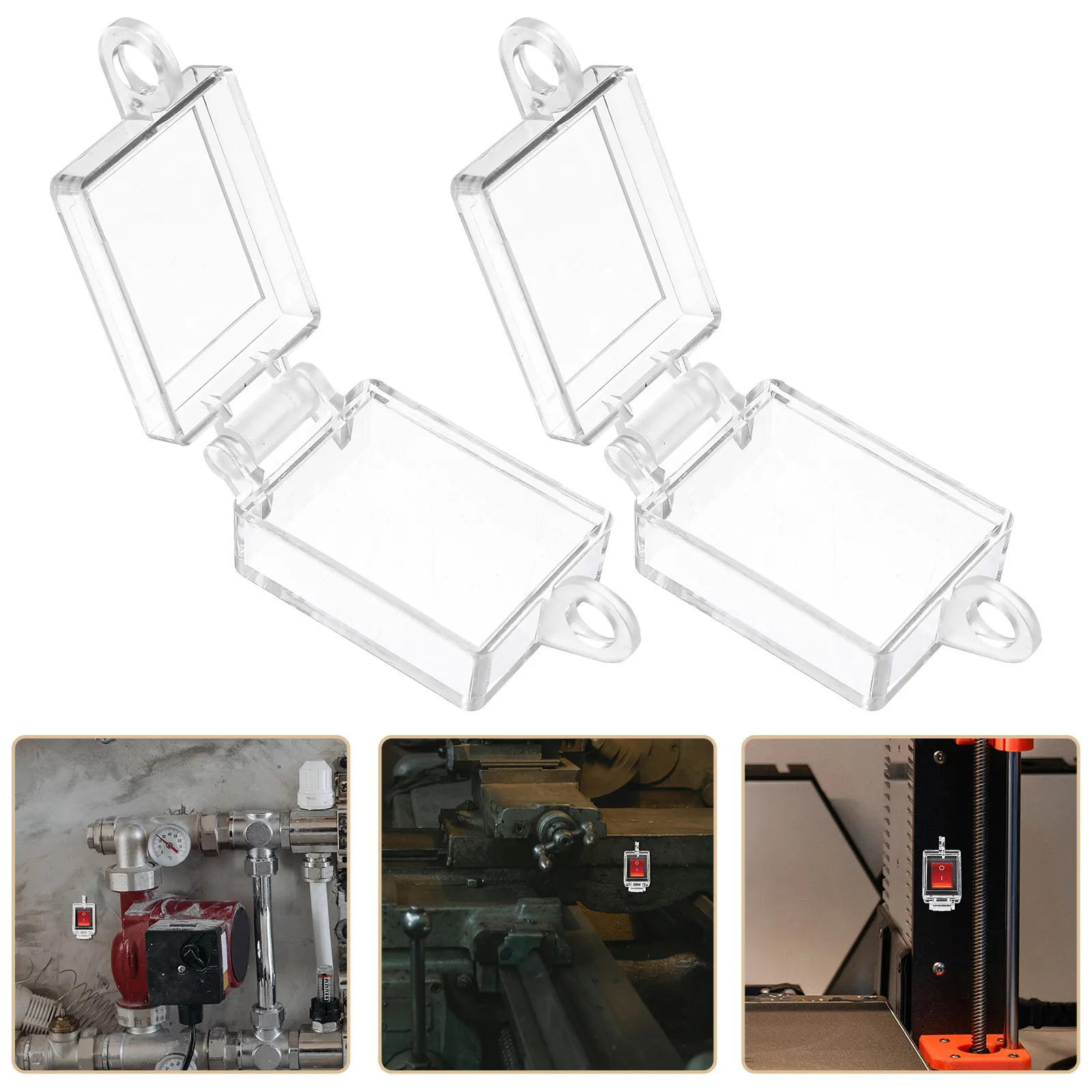 2Pcs Transparent Rocker Switch Protection Cover Boat Button Guard Quick Install Switch Protector Ship Button Protection Cover