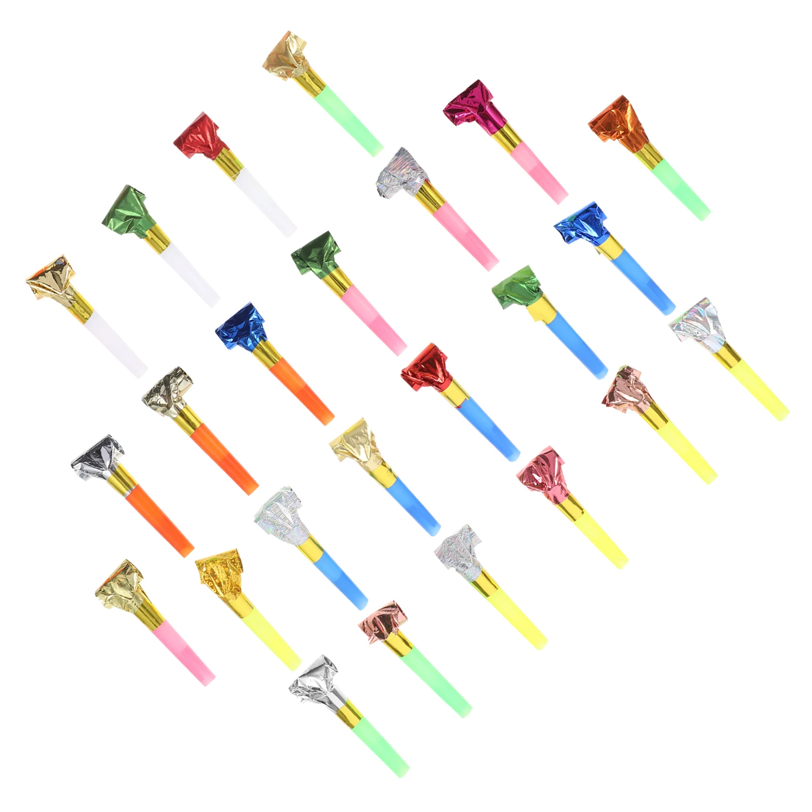 

110 pcs Long Nose Whistle Party Blowouts Bright Colors Birthday Noisemakers Carnival Wedding Fun Toys Safe Kids Whistle Blowouts