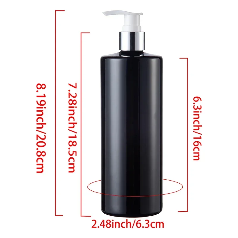 2PCS Empty Pump Dispenser Bottles with Labels Cylinder Shampoo Lotion Refillable Containers for Liquid Soap Kitchen Accessories